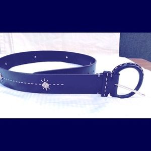 Brighton black leather belt,  silver studs size L